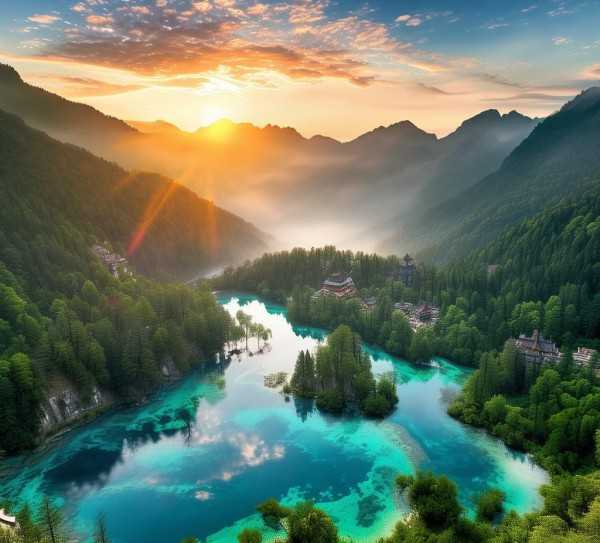 天府奇景之旅，九寨沟与峨眉山的自然与人文之旅,探寻美景，九寨沟、峨眉山、—走进天府之国的自然与人文奇观,旅游胜地,第1张