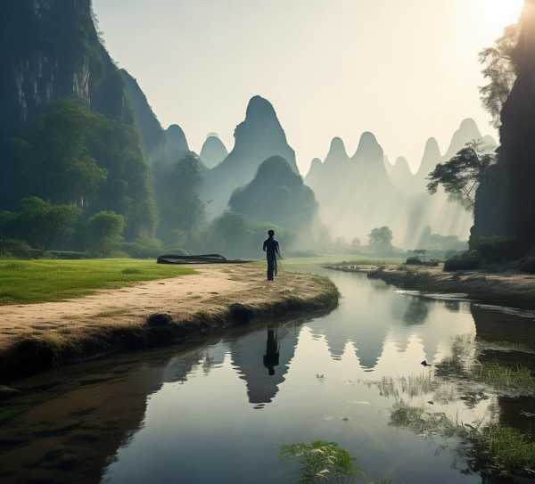 探寻桂林山水秘境，自然遗产之旅,漫步桂林山水间，探寻世界自然遗产的绝美旅游景点,旅游胜地,旅游景区,桂林山水,第1张