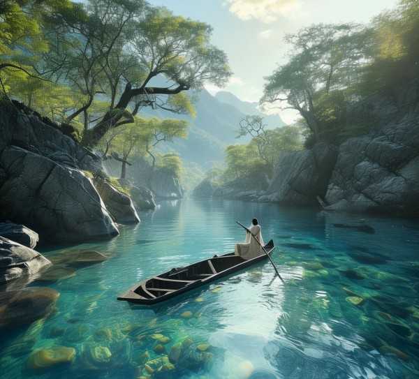 悠然蓝溪，山水间的宁静时光之旅,悠然蓝溪，探寻山水间的宁静时光,旅游景区,第1张